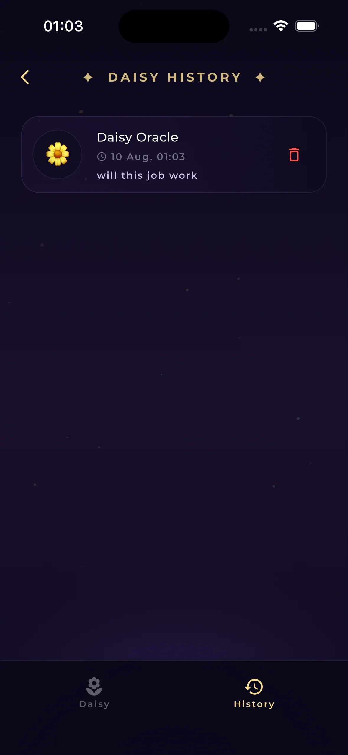 Luvris Daily Cosmic Guide and astrology card screen